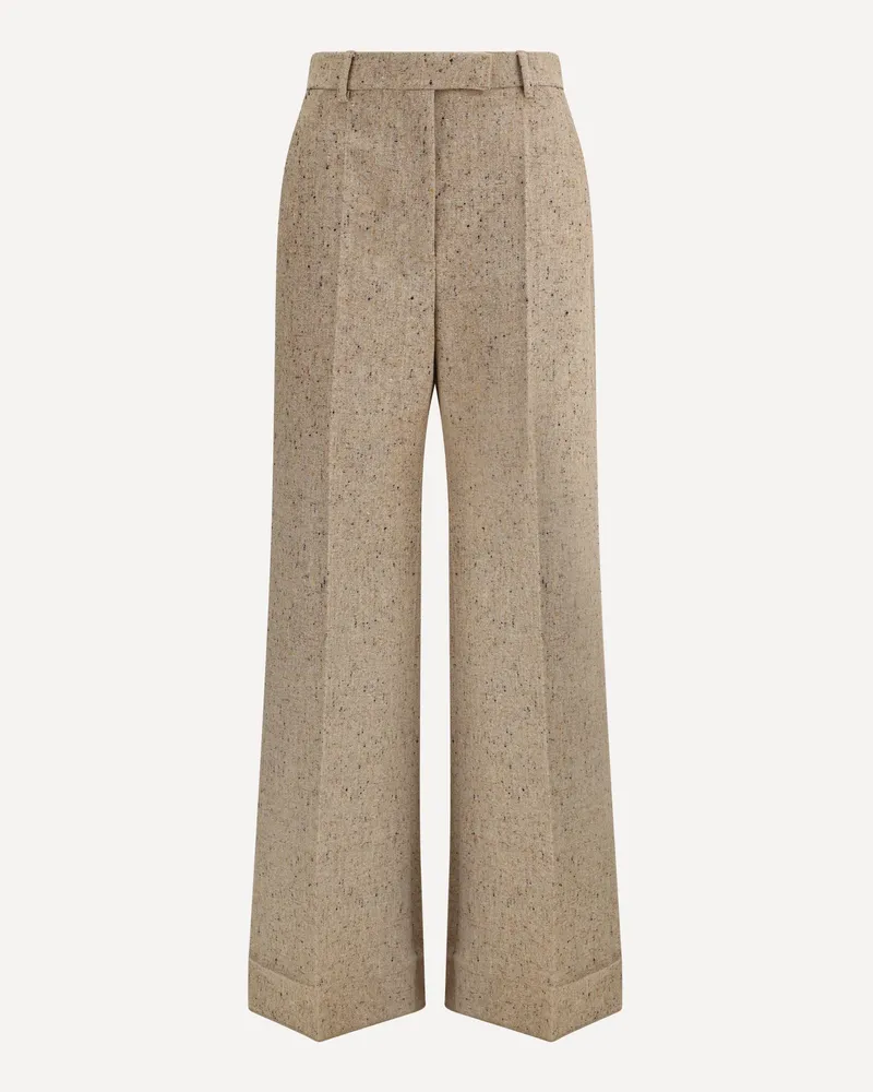 Valentino Garavani Palazzo Trousers in Bottonato Natté Female Beige