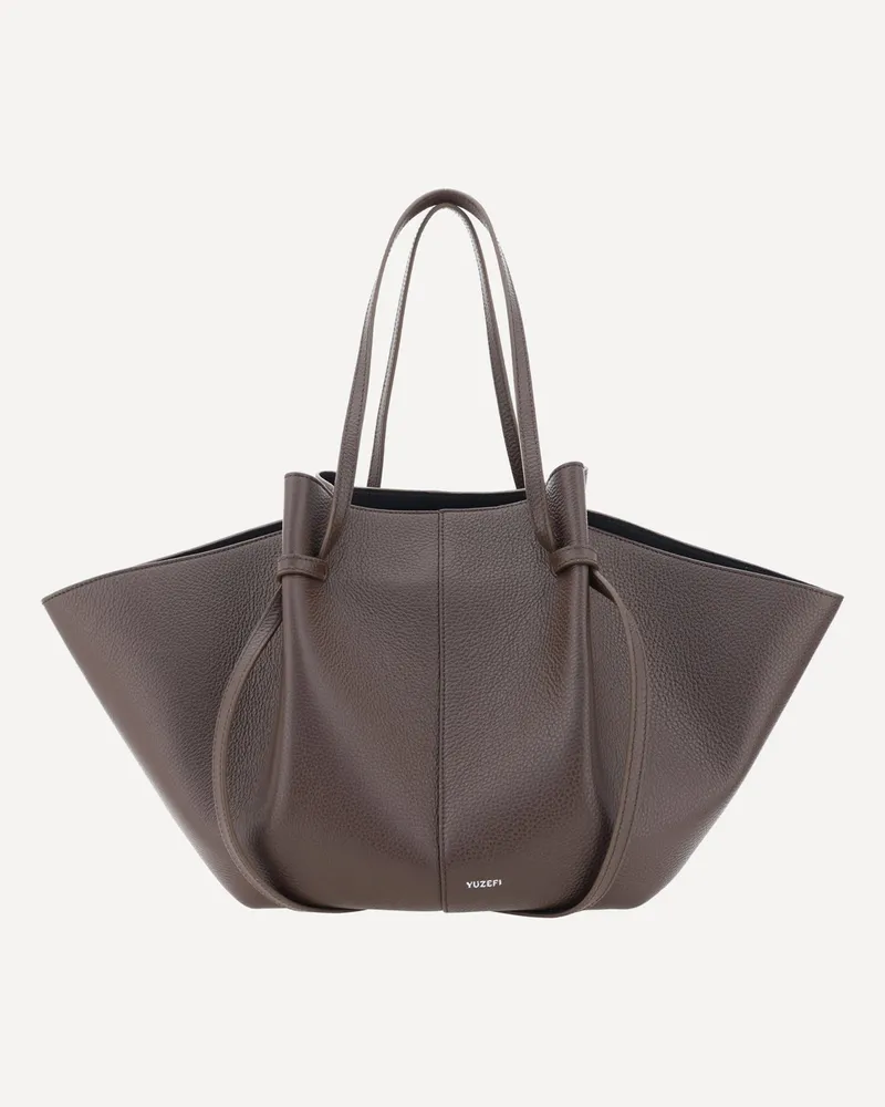 YUZEFI Large Mochi Shoulder Bag Female Brown