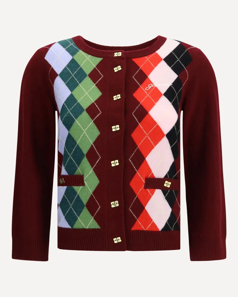 Ganni Check Cardigan Female Multicolour