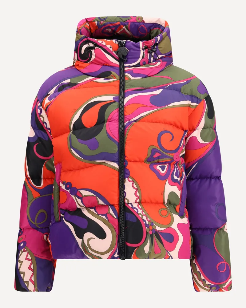 Emilio Pucci Orchidee Print Down Jacket Female Multicolour