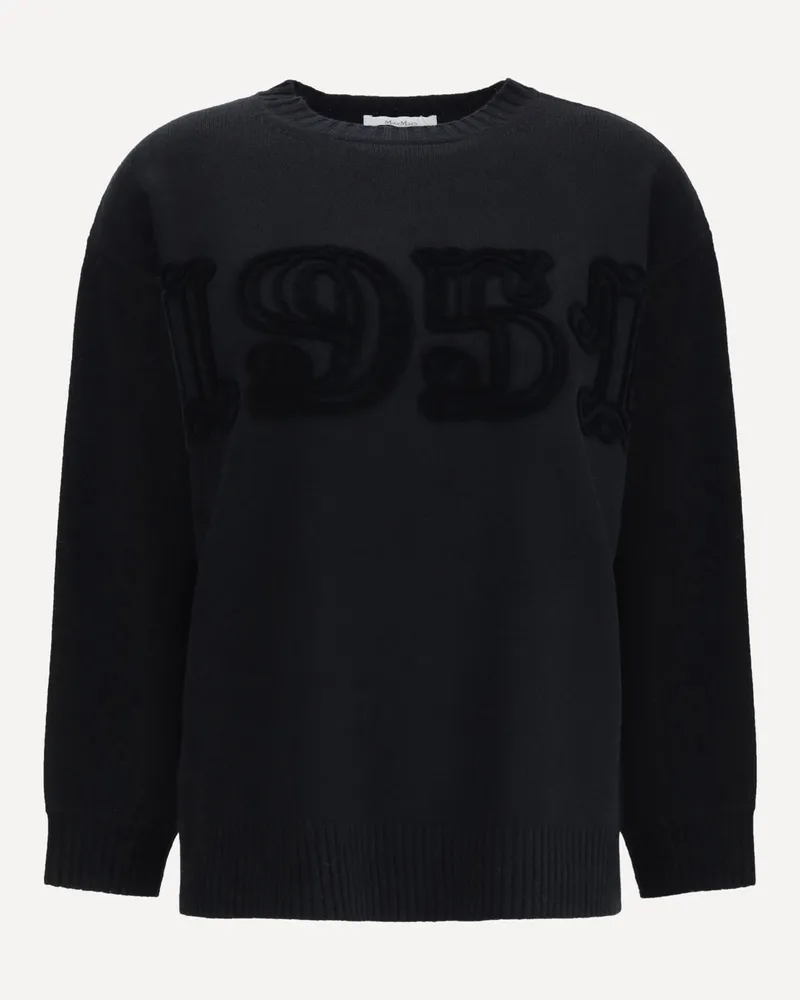 Max Mara Fido Sweater with a 1951 embroidery Female Black