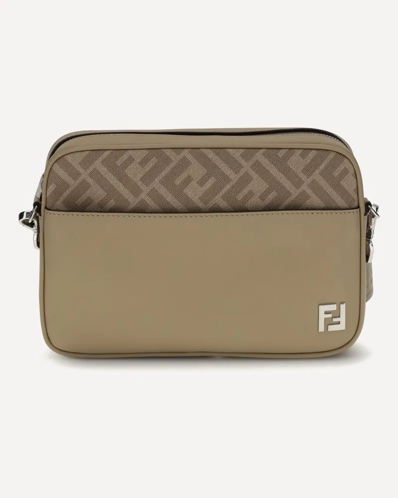 Fendi Camera Case Squared FF Shoulder Bag Male Beige