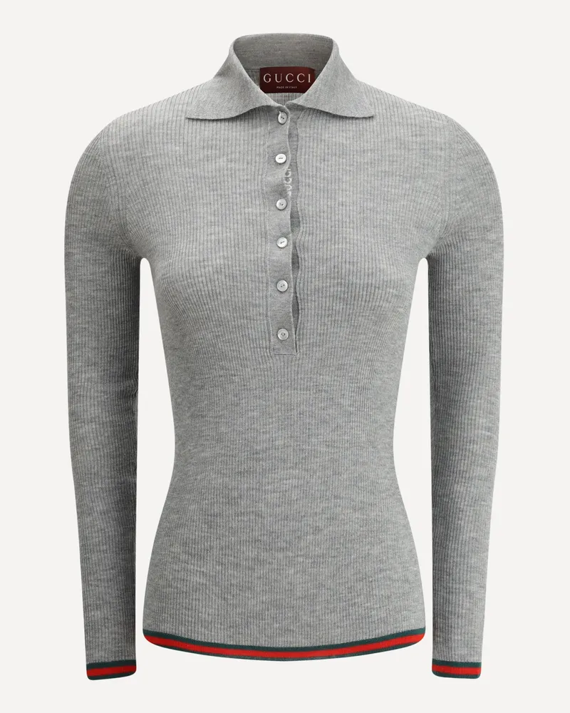 Gucci Cashmere Polo Shirt Female Grey