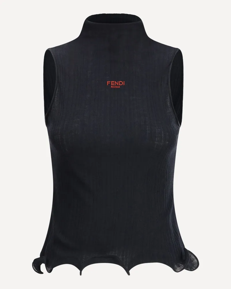 Fendi Sleeveless Virgin Wool Top Female Black