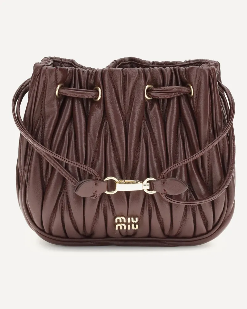 Miu Miu Matelassé nappa leather Pouch Female Bordeaux