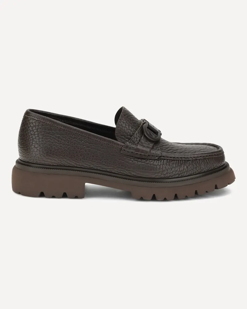 Ferragamo Gancini Loafers Male Brown