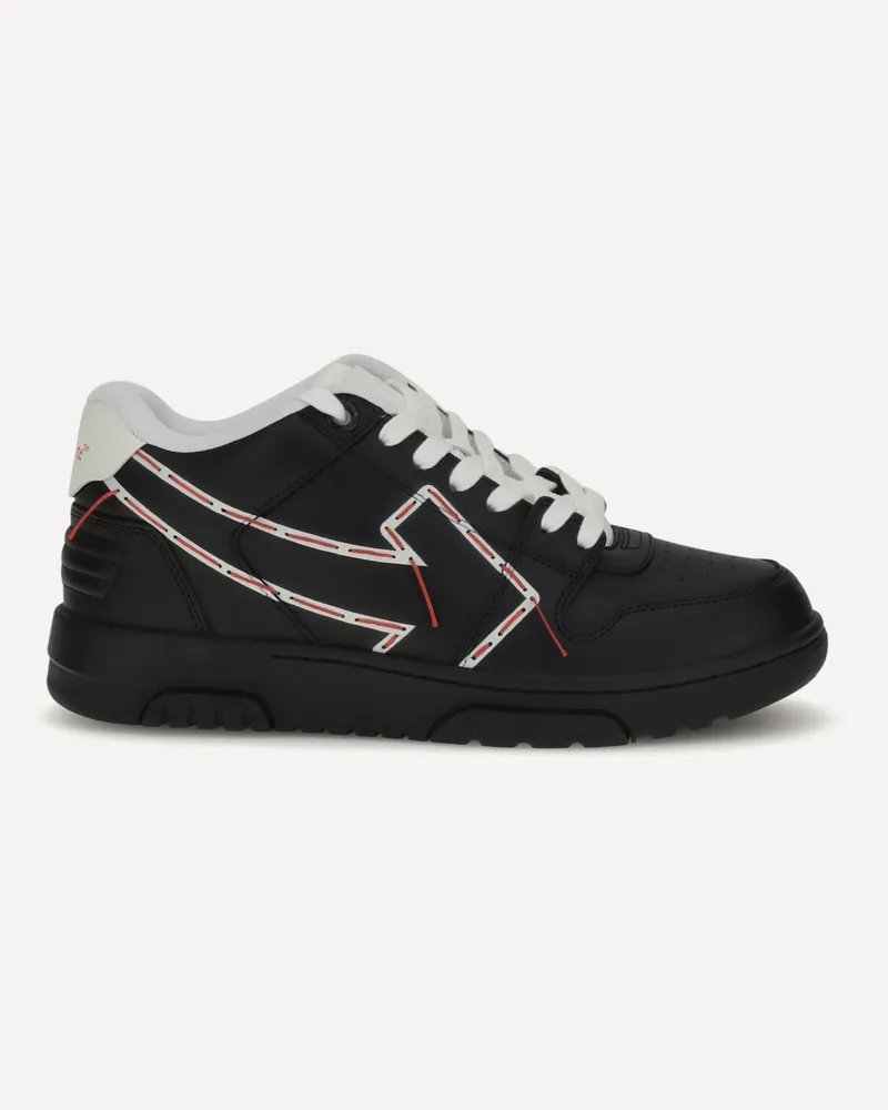 OFF-WHITE Stitched Arrow Sneakers Male Black