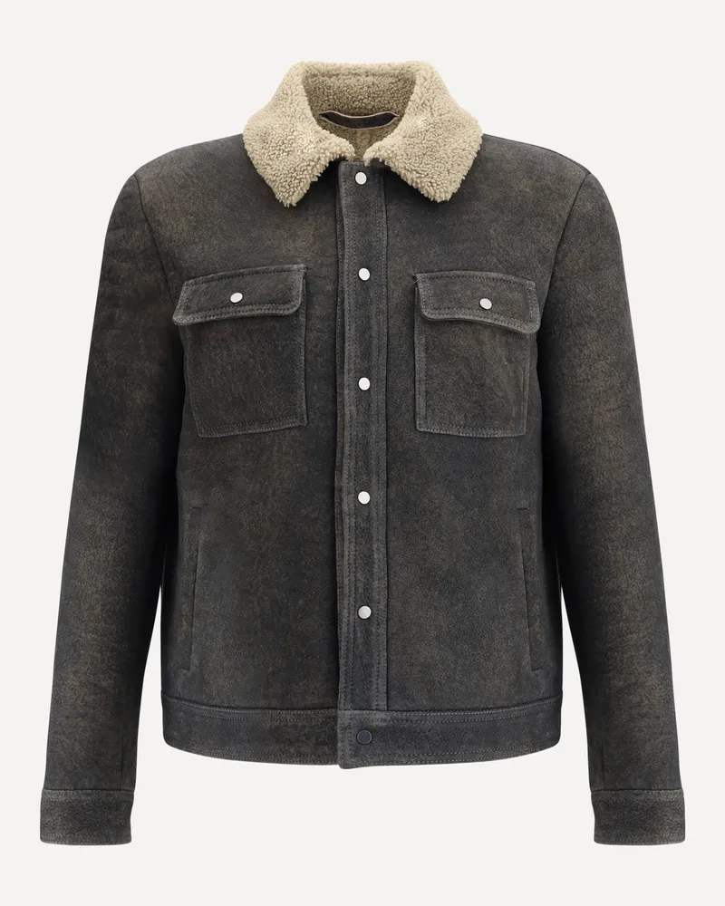 Salvatore Santoro Shearling Jacket Male Grey