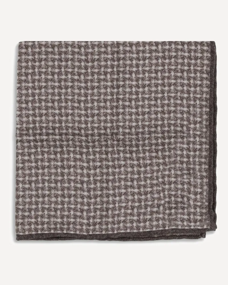 Brunello Cucinelli Silk Pocket Square with woven design Male Brown