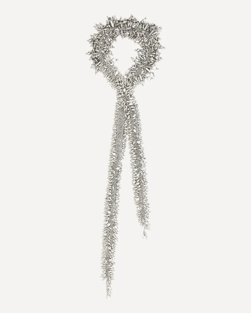 Dries van Noten Scarf Necklace with pendant details. Female Silver