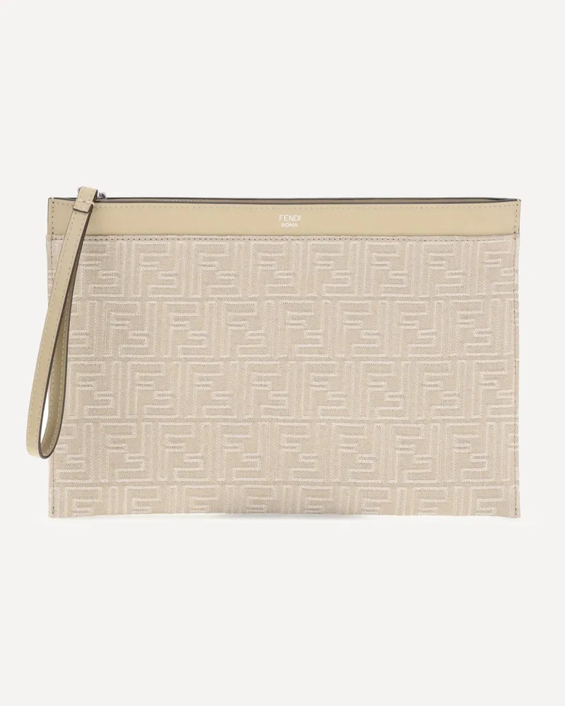 Fendi Fendi denim Pouch Male Cream