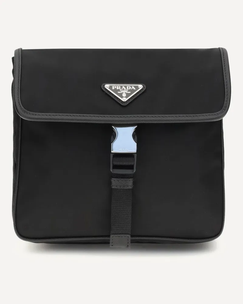 Prada Re-Nylon and saffiano Shoulder Bag Male Black