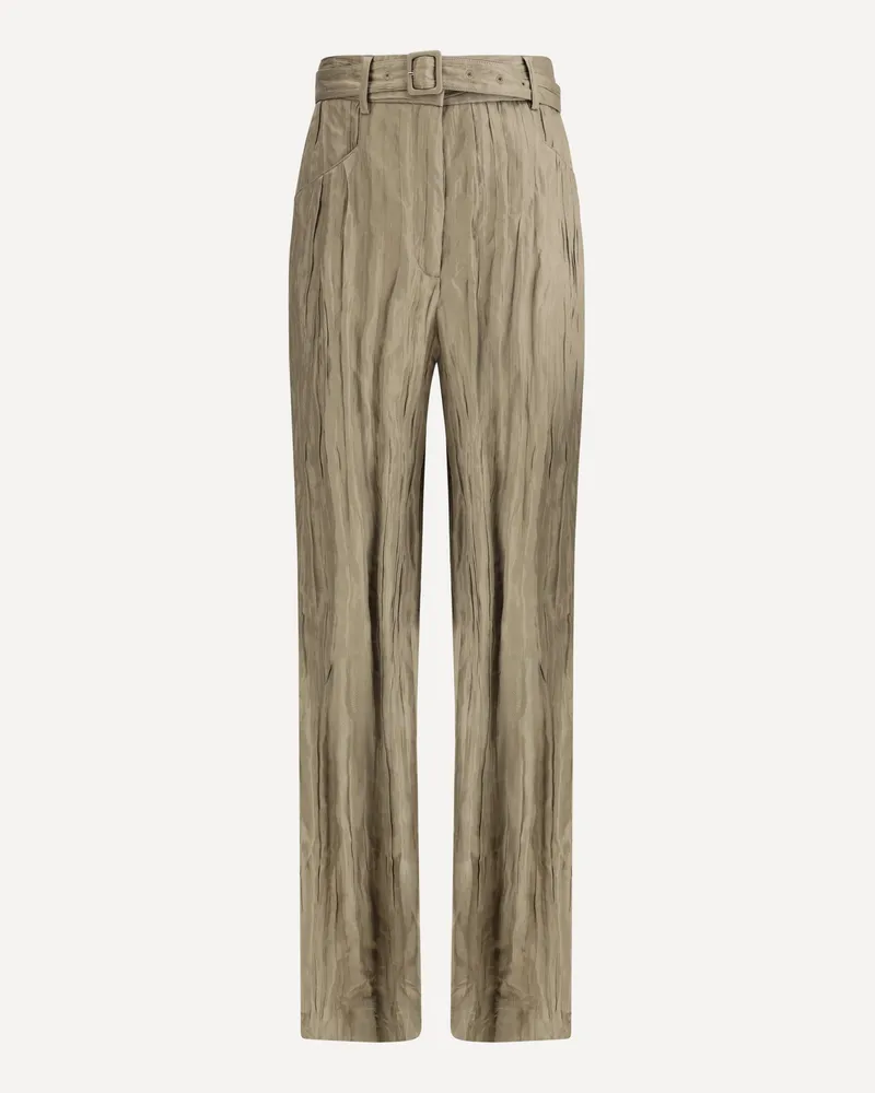 Gabriela Hearst Ruched silk Norman Pants Female Gold