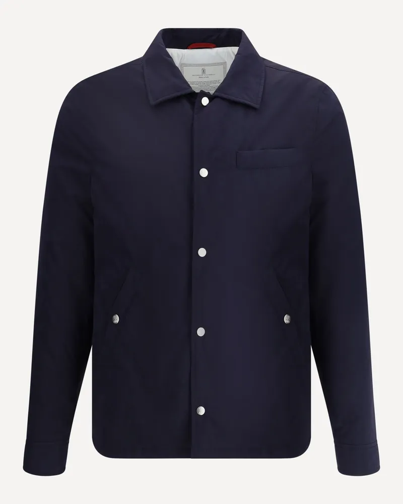Brunello Cucinelli Waterproof shirt Jacket Male Blue