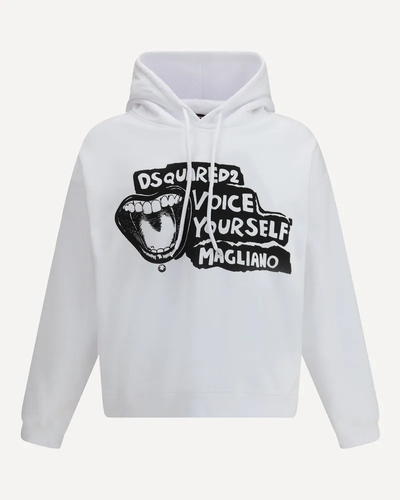 Dsquared2 Logo Hoodie Male White