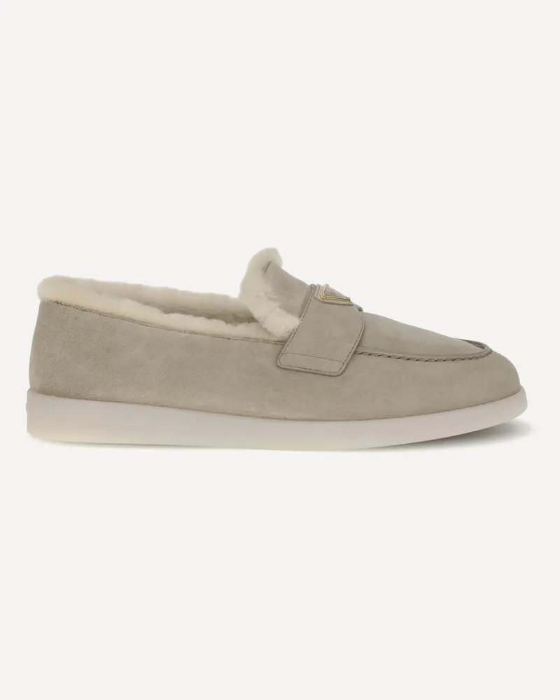 Prada Suede Loafers Male Beige