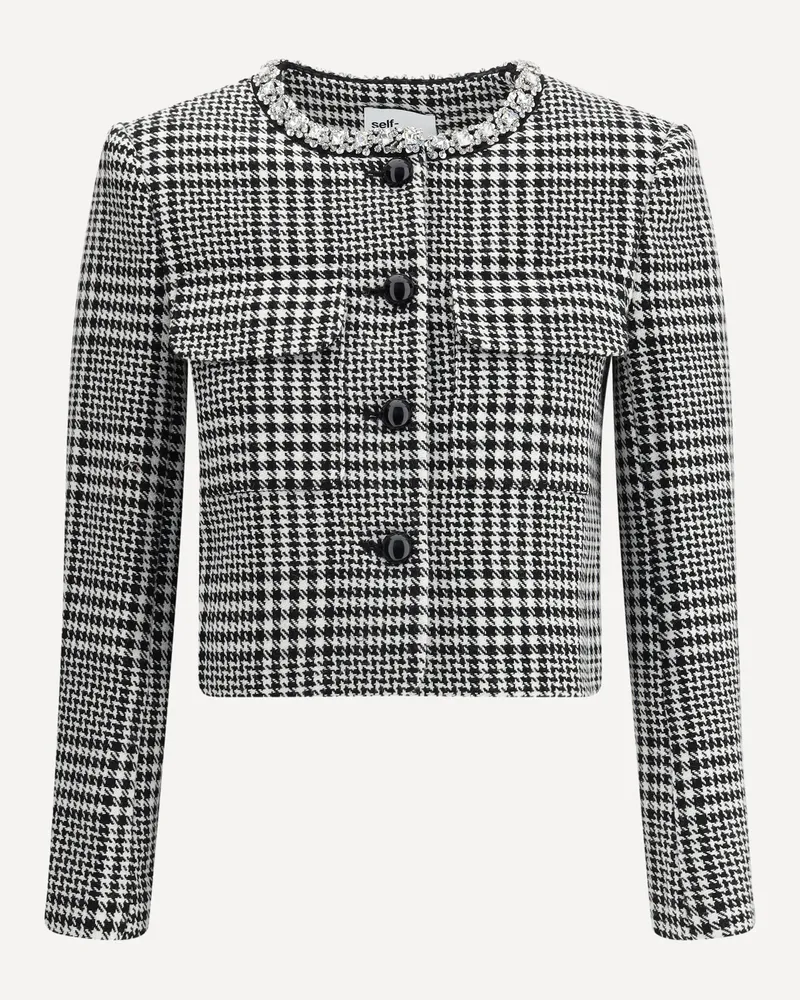 Self-Portrait Check Blazer Female Black