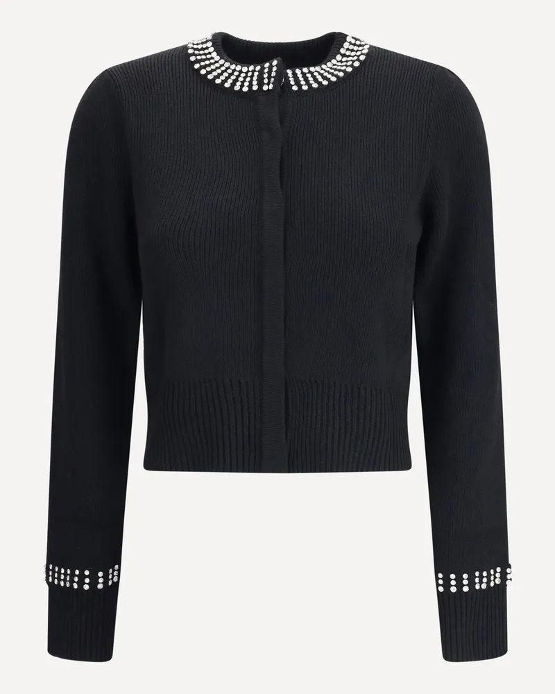 Pinko Rhinestone Cardigan Female Black