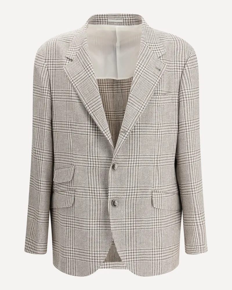 Brunello Cucinelli Prince of Wales Blazer Male Beige