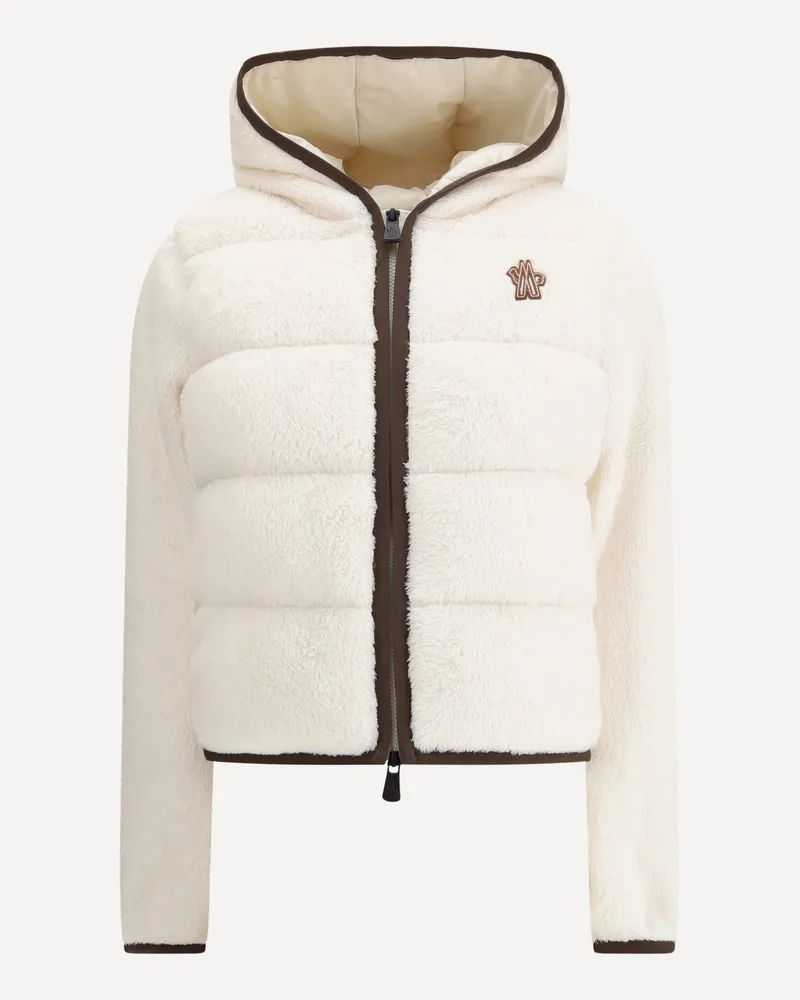 Moncler Padded Polartec Zip-Up Hoodie Female White