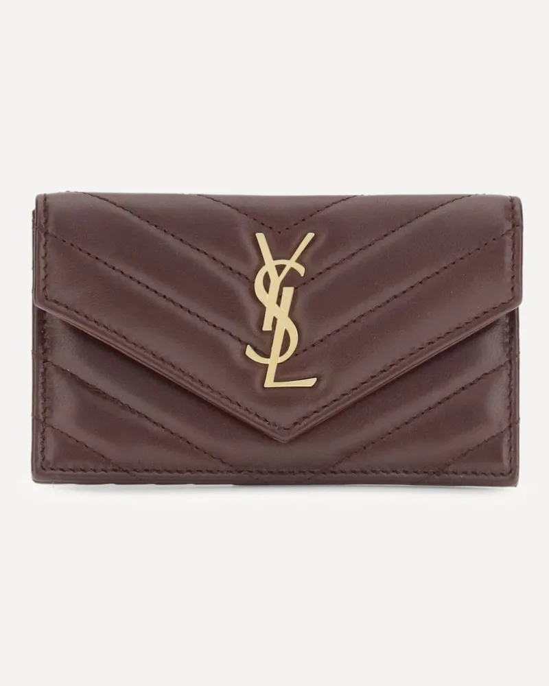 Saint Laurent Cassandre Matelassé Card Holder Female Bordeaux