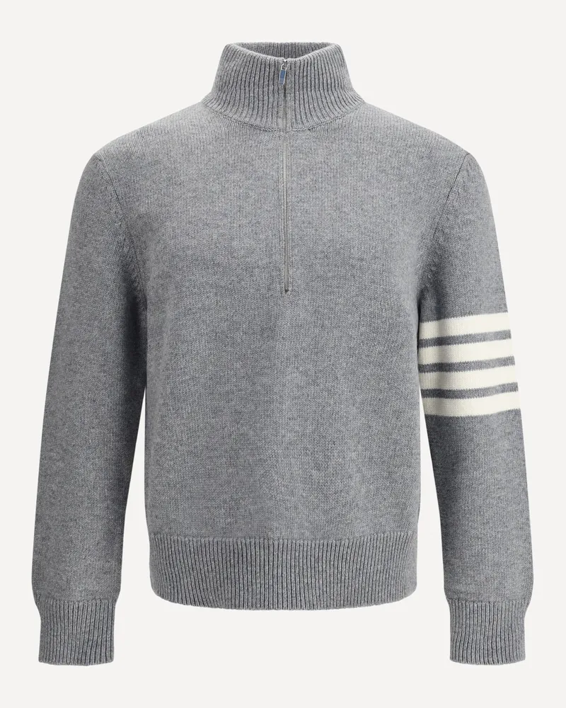 Thom Browne Sweater with 4-Bar intarsia Male Grey