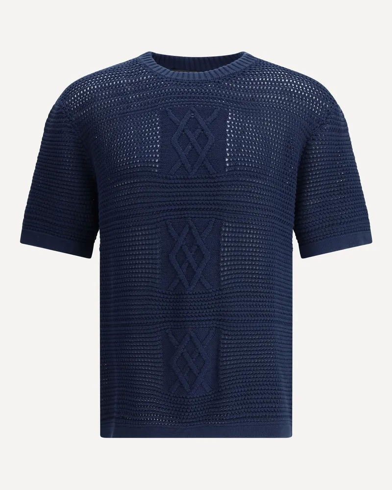 Daily Paper Crochet T-shirt Male Blue