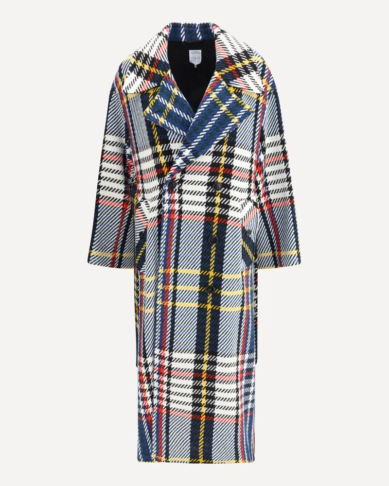 Sara Roka Check long Coat Female Multicolour