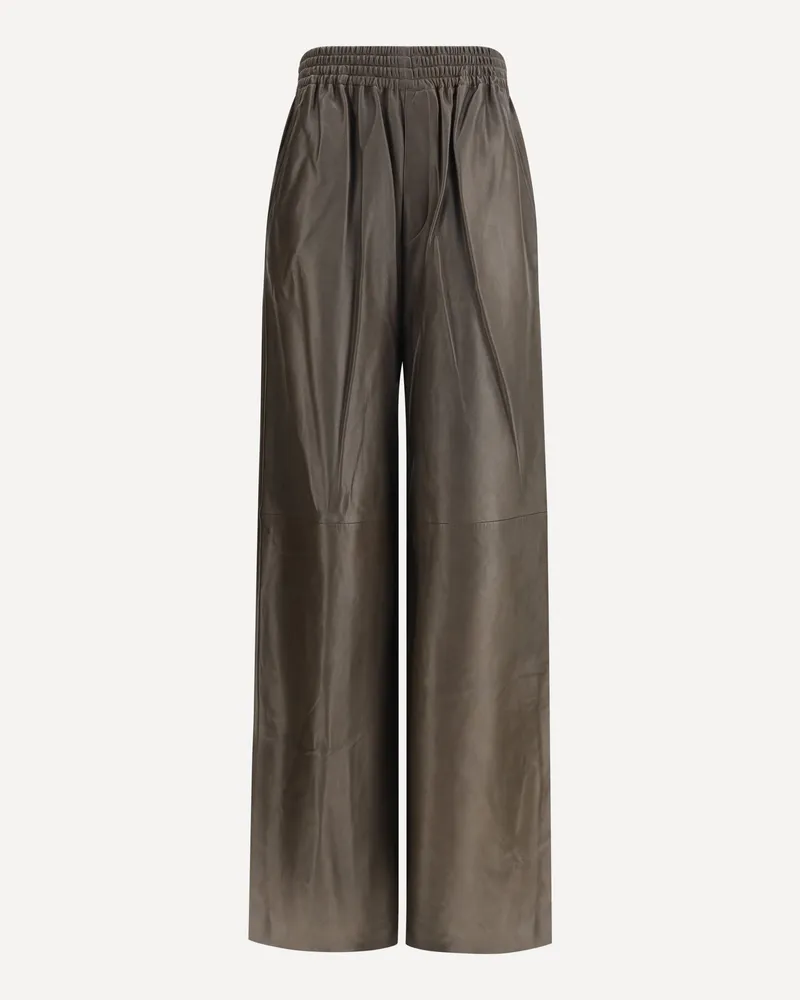 Petar Petrov Wide leg leather Pants Female Brown