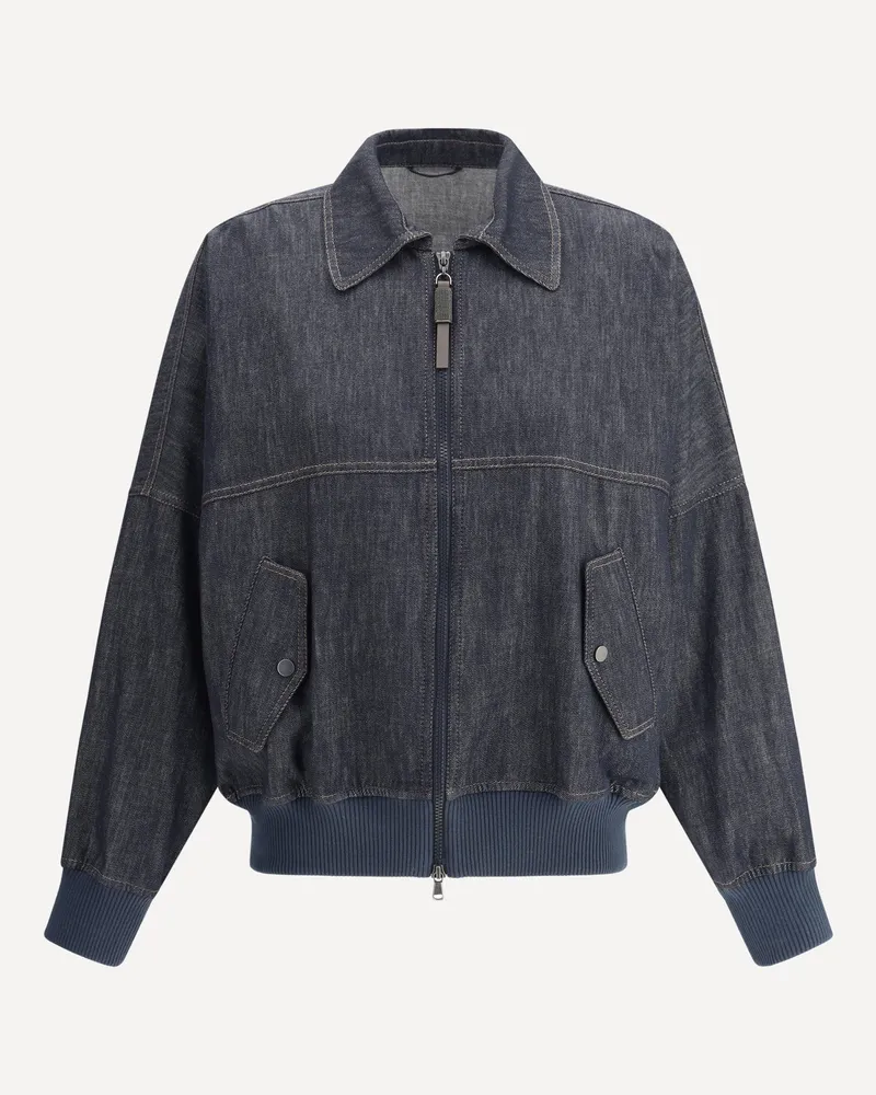 Brunello Cucinelli Denim Jacket Female Blue