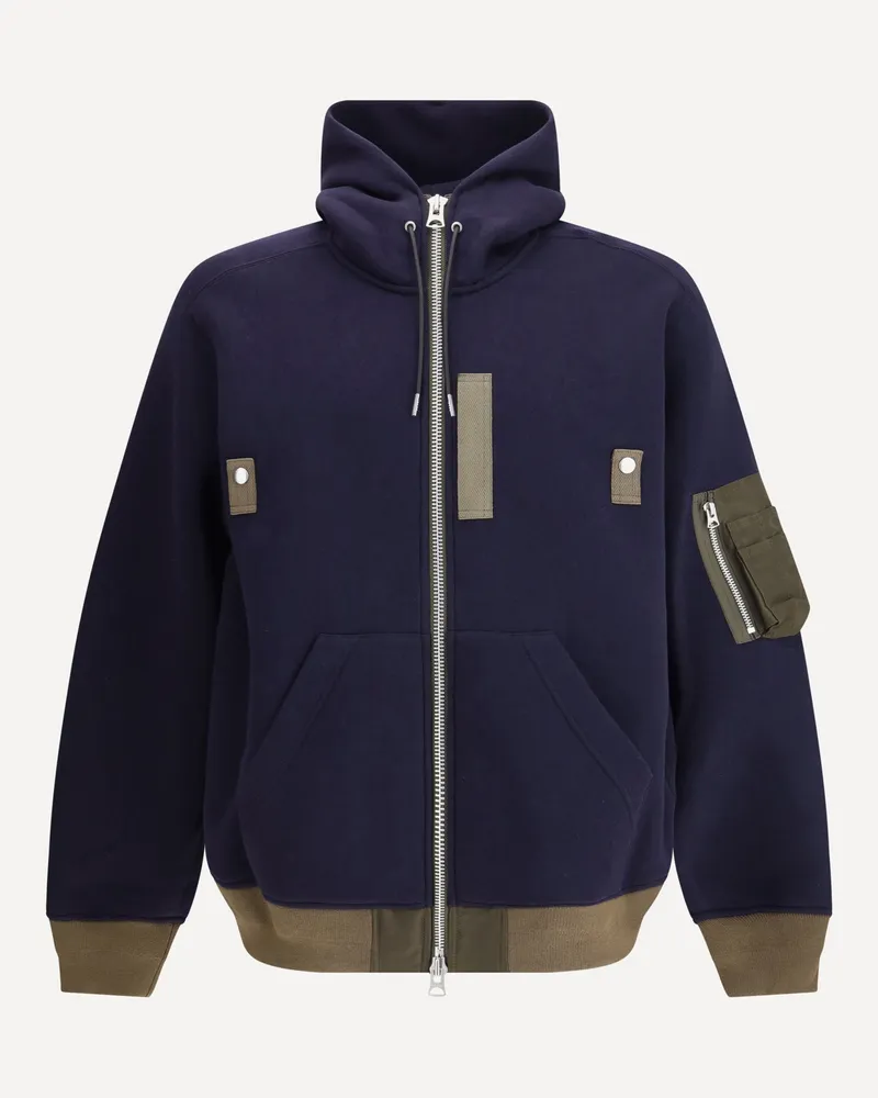 Sacai Oversize Hoodie Male Blue
