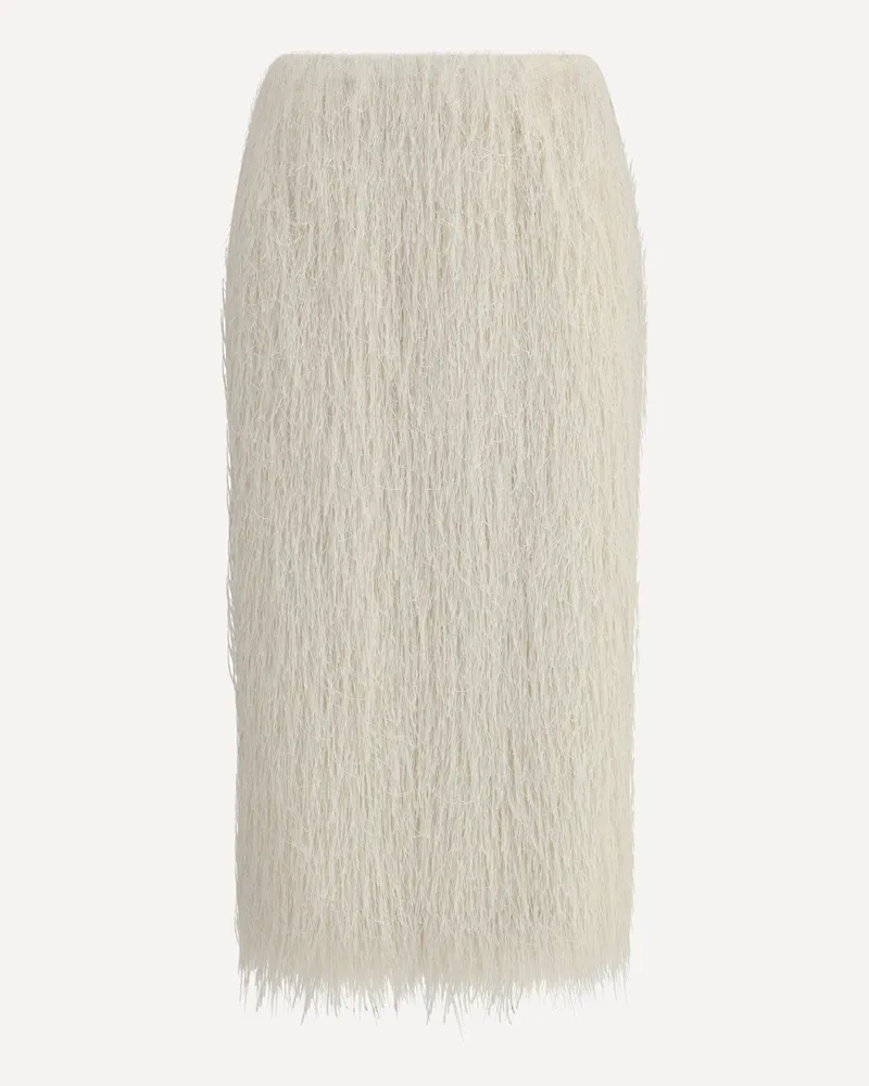 Dries van Noten Fringed midi Skirt Female White
