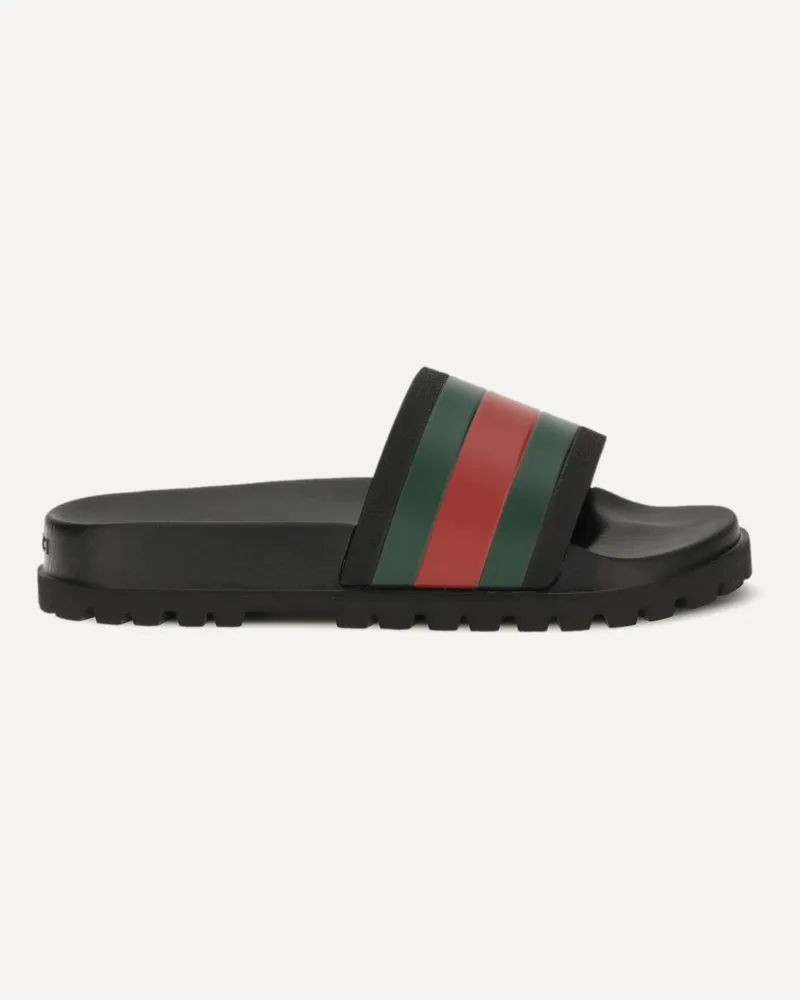 Gucci Rubber Slippers Male Black
