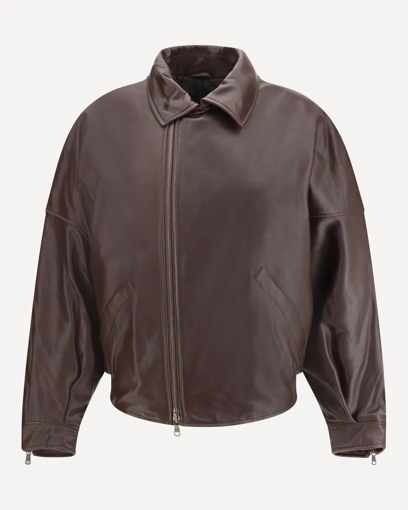Petar Petrov Oversized leather Jacket Female Brown
