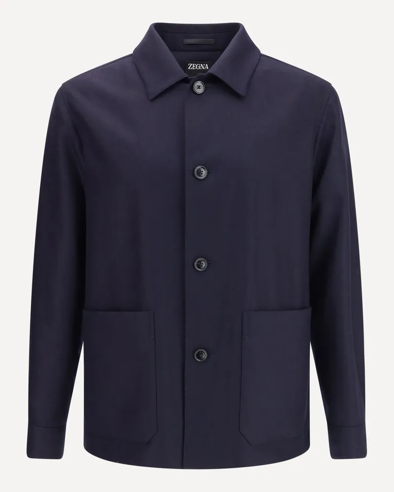 Ermenegildo Zegna Alpe Wool Chore Jacket Male Blue