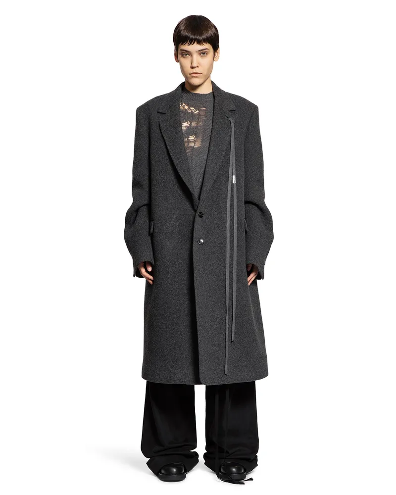 Ann Demeulemeester Viv High Comfort Tailored Coat Grey