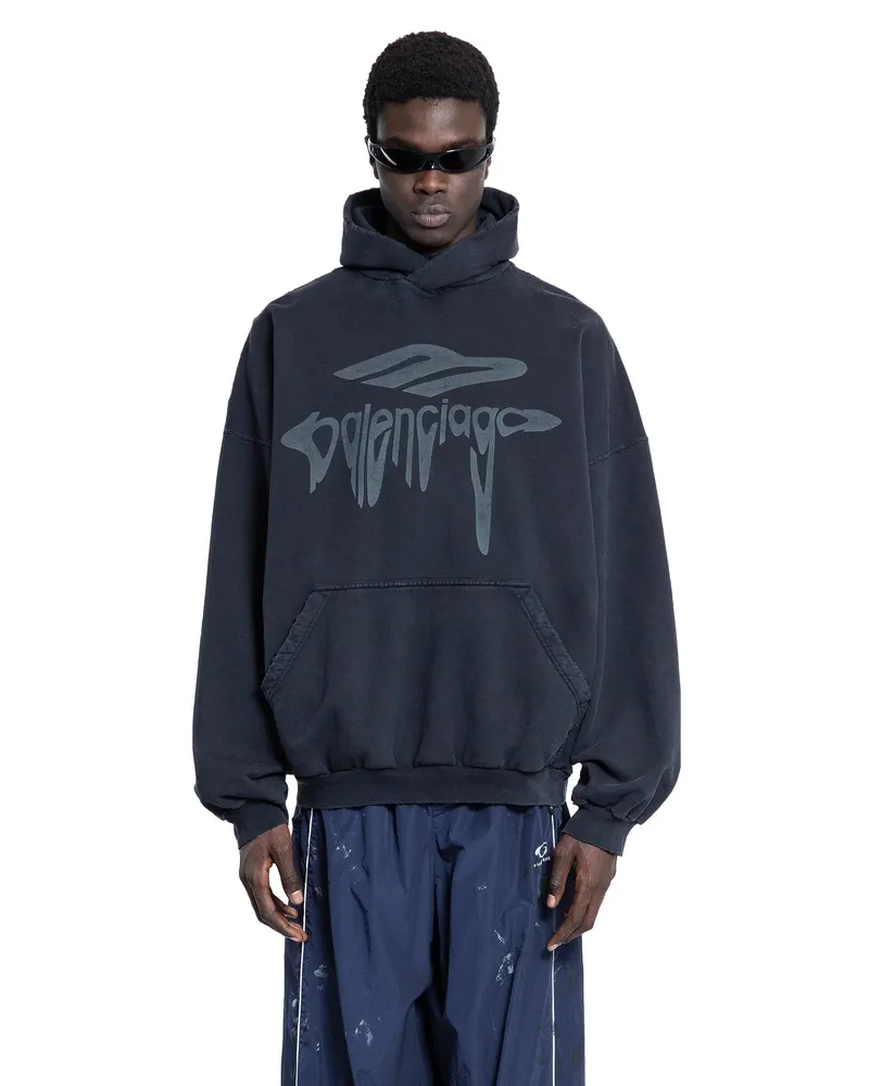Balenciaga Liquified Large Fit Hoodie Black