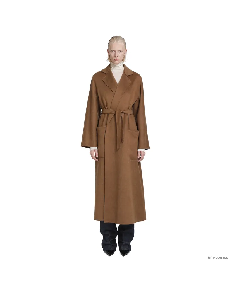 Max Mara Long Cashmere Coat Brown