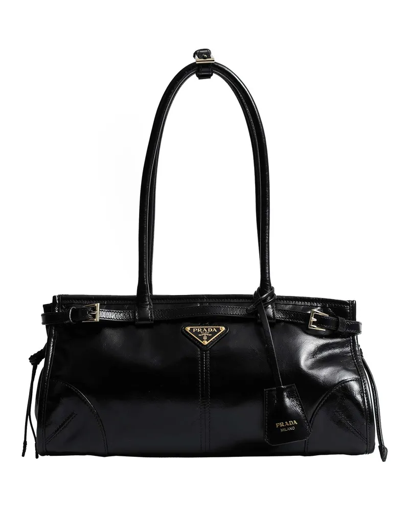 Prada Bonnie Medium Leather Bag Black