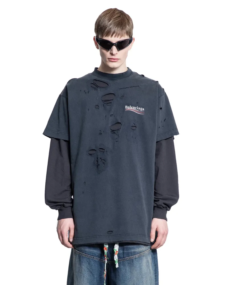 Balenciaga MAN BLACK T-SHIRTS & TANK TOPS Black