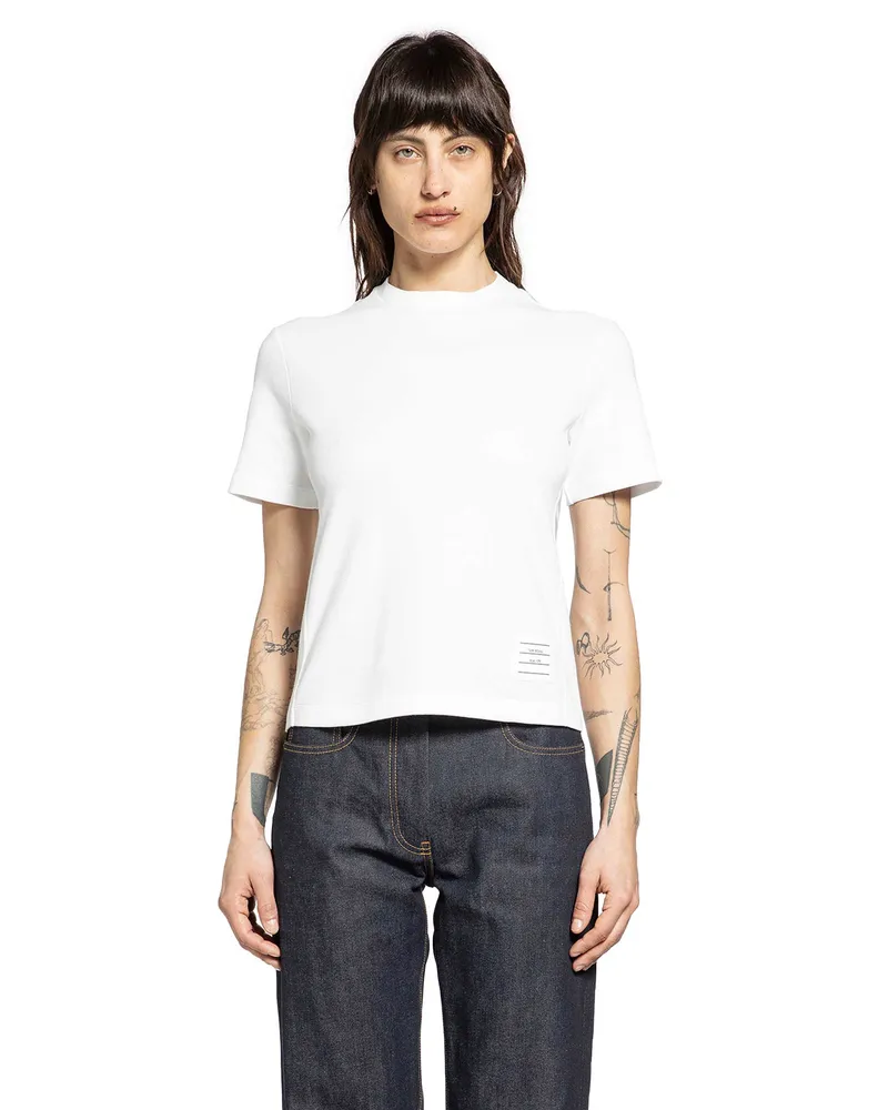 Thom Browne Classic Piqué 4-Bar Tee White