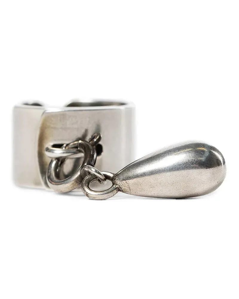 Ann Demeulemeester Aurelie lock ring with pearl Silver