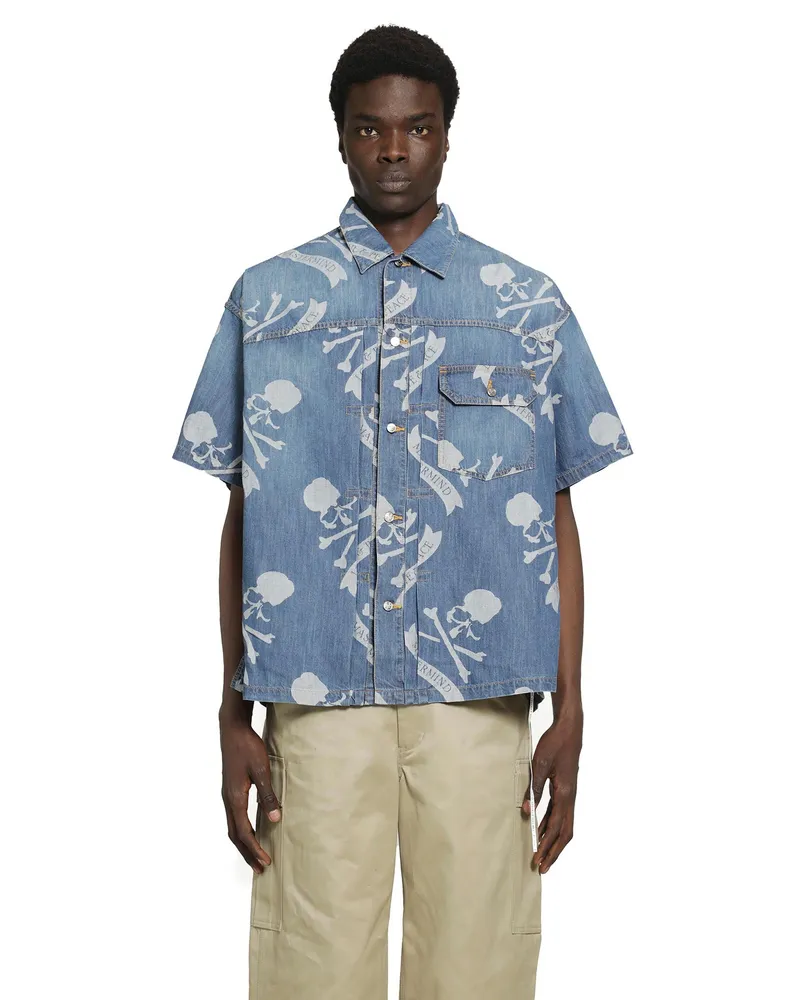 Mastermind World Aloha SS Denim Shirt Blue