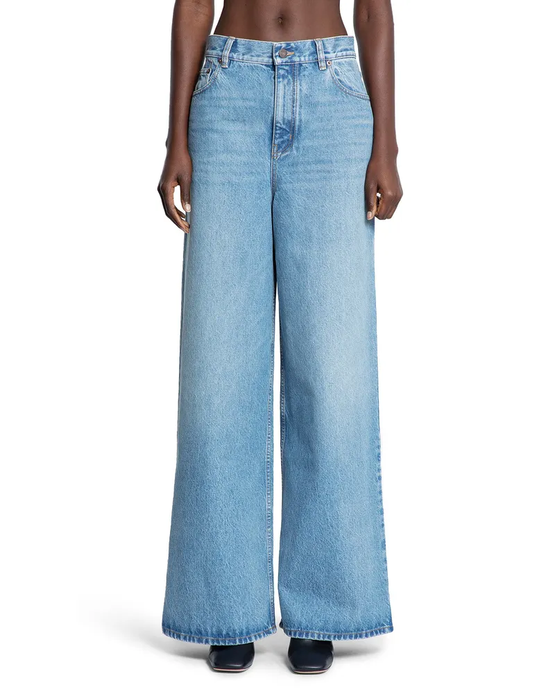 Chloé High-Rise Wide-Leg Jeans in Light Wash Denim Blue