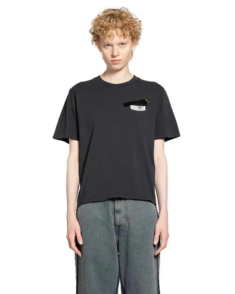 Maison Margiela Taped label cotton T-shirt Black