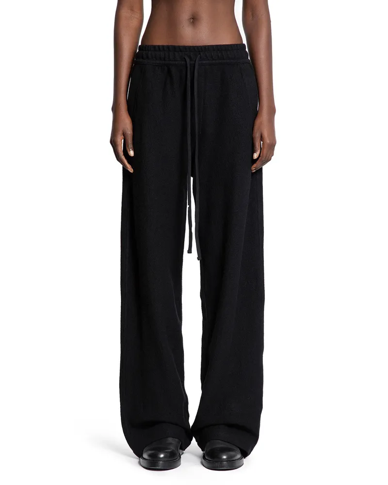 THOM KROM Pantaloni di Lana a Gamba Larga Black