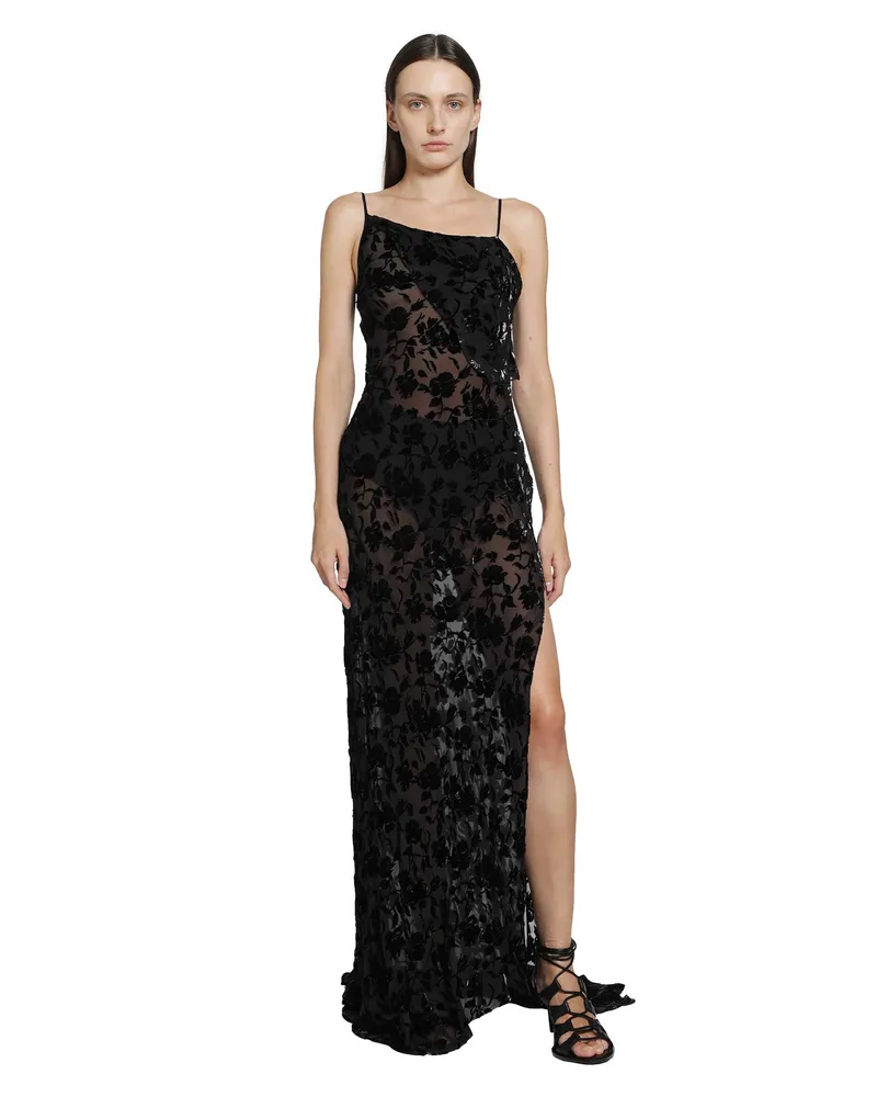 Ann Demeulemeester Aaricia Long Bias Slip Dress Black