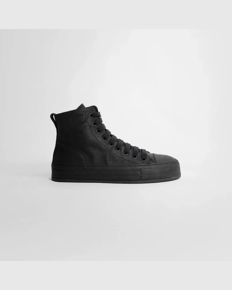 Ann Demeulemeester Crosta Painted Raven High-Top Sneakers Black