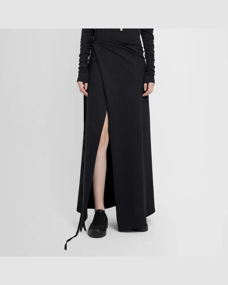 Ann Demeulemeester Marlene Long Wrap Skirt Black