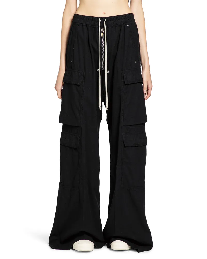 DRKSHDW by Rick Owens Wide Cargo Pants in Cotton Black
